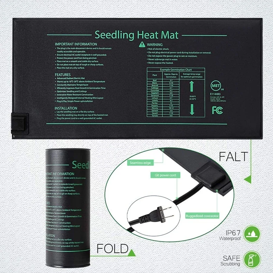 4 Sizes 220V EU Plug Seedling  - Heat Mat Seedling บทวิจารณ์และราคา