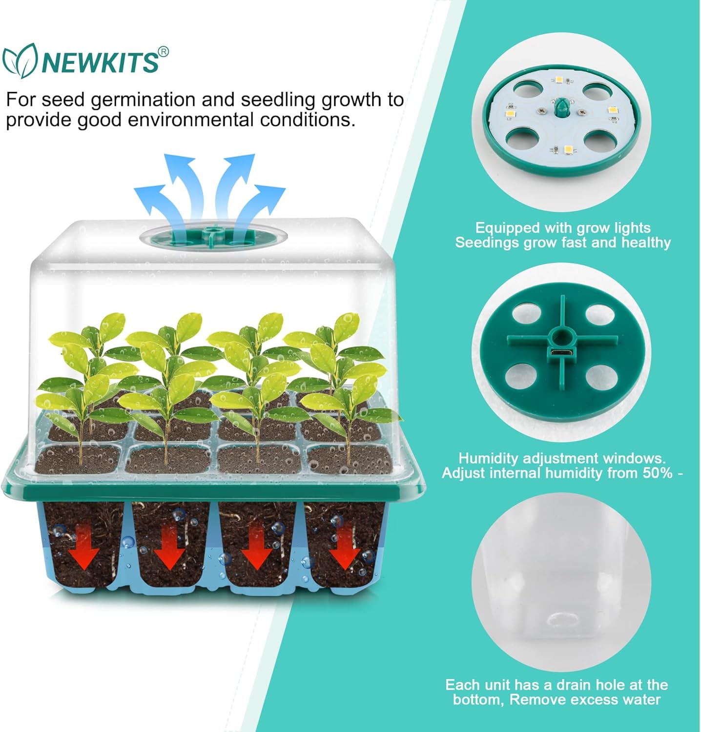 Seed Starter Tray with Grow Li - Humidity Dome Kit บทวิจารณ์และราคา