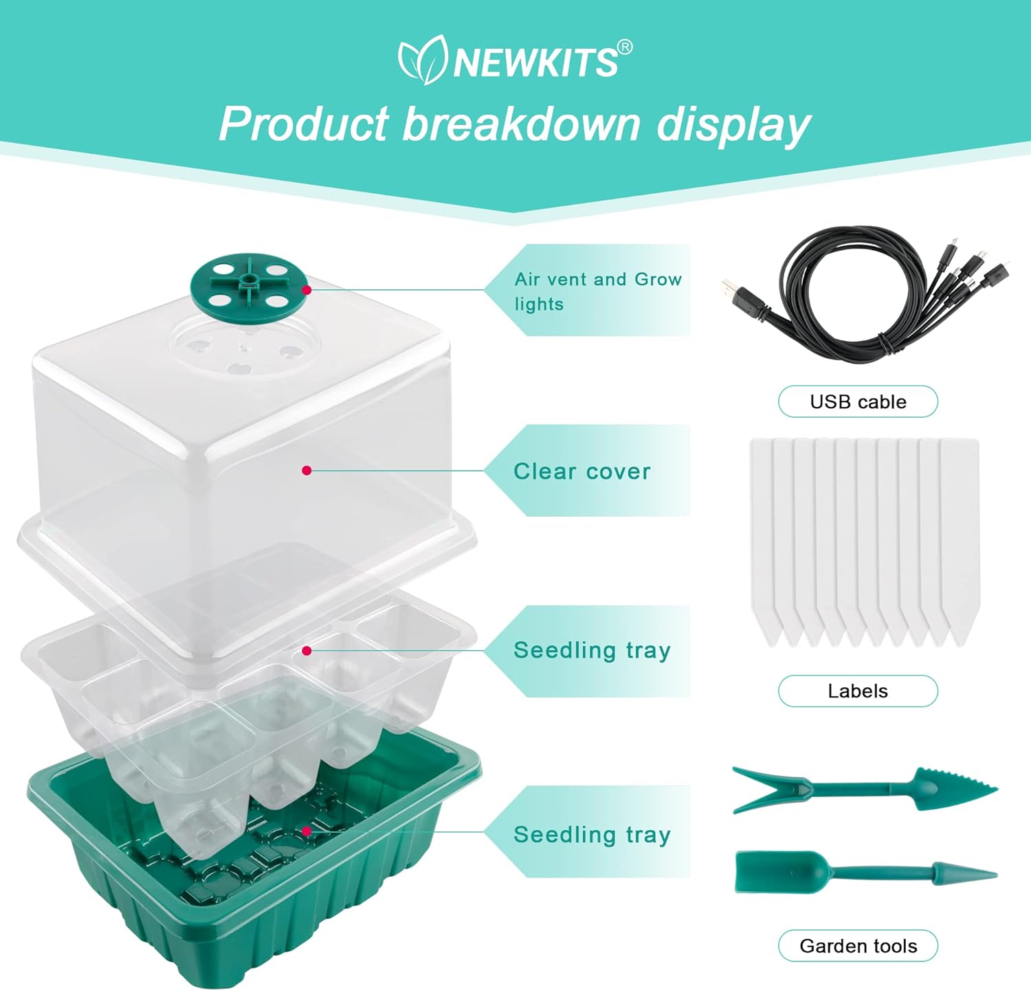 Seed Starter Tray with Grow Li - Humidity Dome Kit บทวิจารณ์และราคา