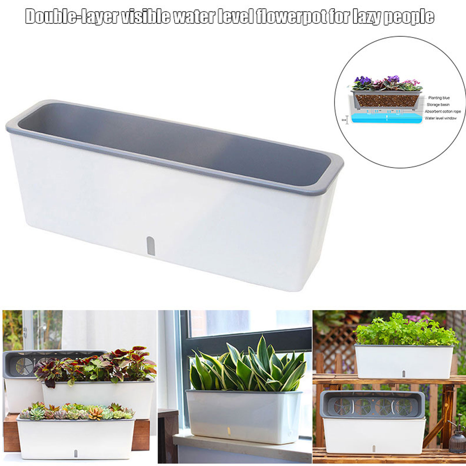 Self-Watering Planter Pots wit - Self Watering Insert บทวิจารณ์และราคา