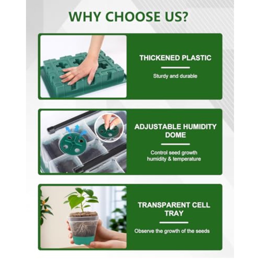 Seed Starter Kit with Grow Lig - Humidity Dome Kit บทวิจารณ์และราคา