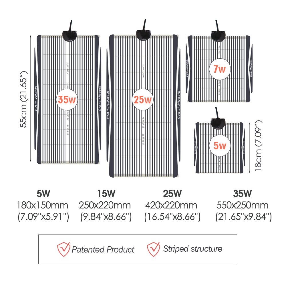 5W 15W 25W 35W Graphene Reptil - Heat Mat Seedling บทวิจารณ์และราคา