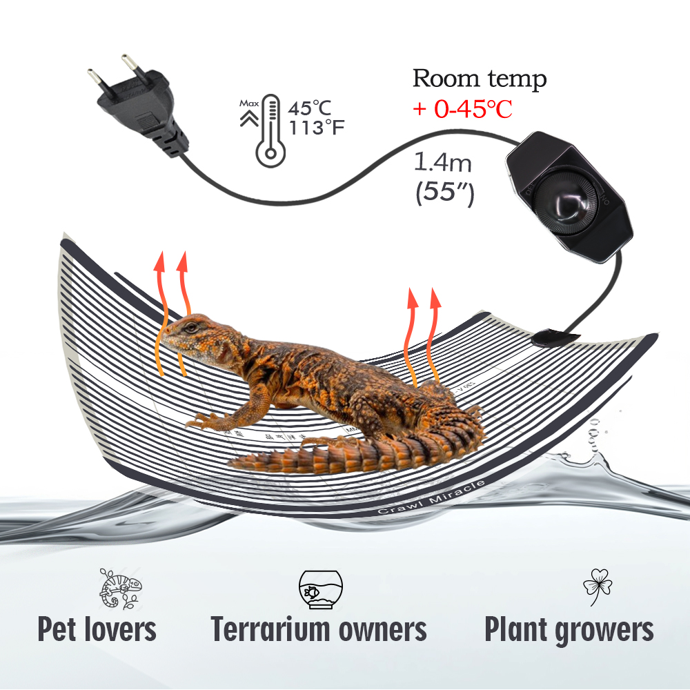 5W 15W 25W 35W Graphene Reptil - Heat Mat Seedling บทวิจารณ์และราคา