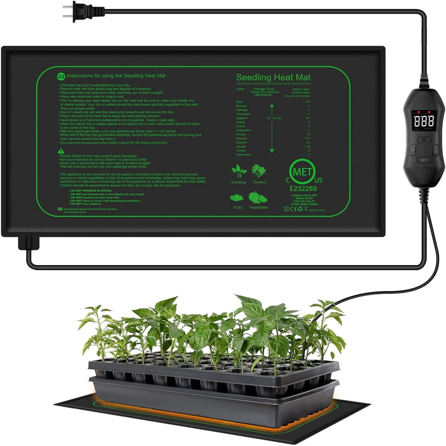 Seedling Heat Mat With Digital - Rooting Gel Clone บทวิจารณ์และราคา
