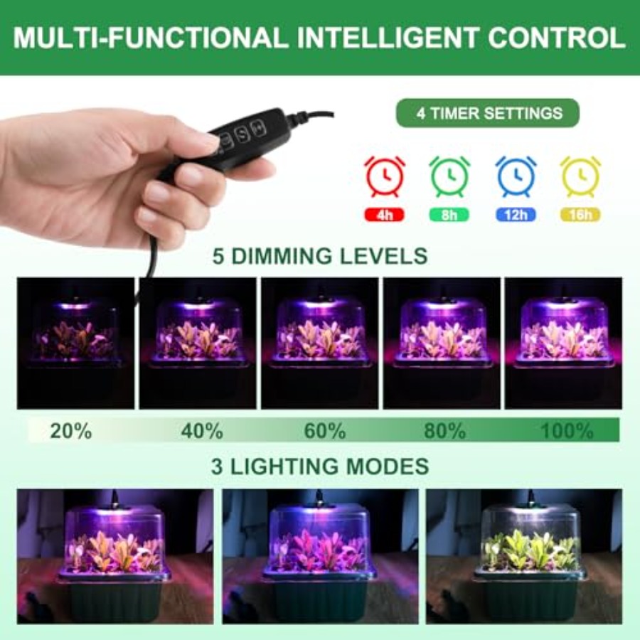 Seed Starter Tray with Light 6 - Humidity Dome Kit บทวิจารณ์และราคา