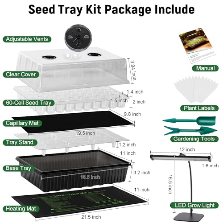 60-Cell Self-Watering Seed Sta - Humidity Dome Kit บทวิจารณ์และราคา