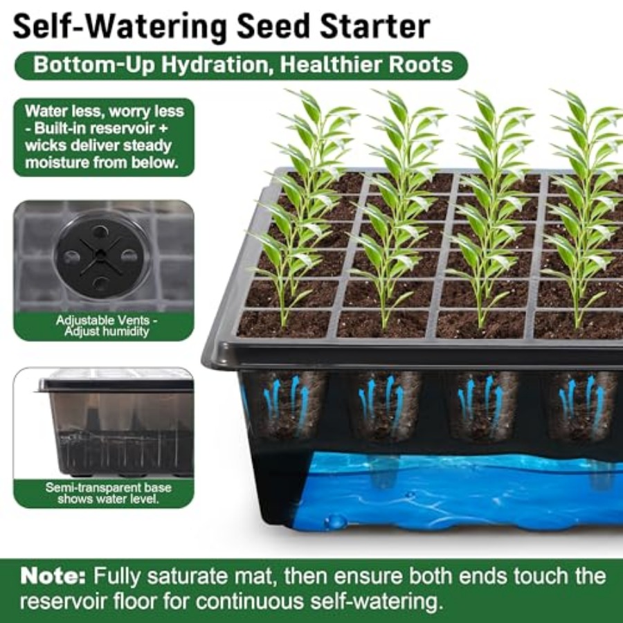 60-Cell Self-Watering Seed Sta - Humidity Dome Kit บทวิจารณ์และราคา