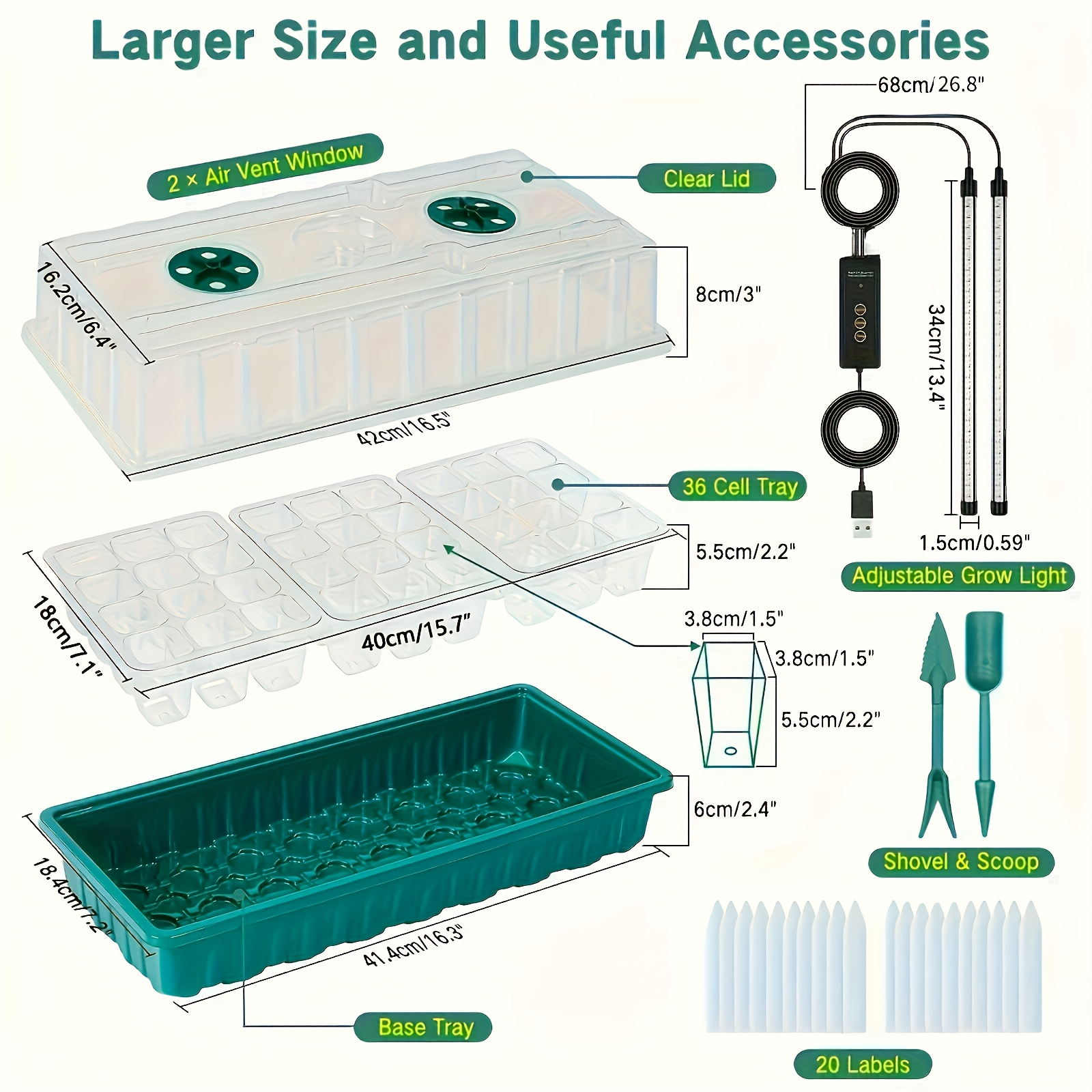 36-Cell Seed Starter Tray w/ G - Humidity Dome Kit บทวิจารณ์และราคา