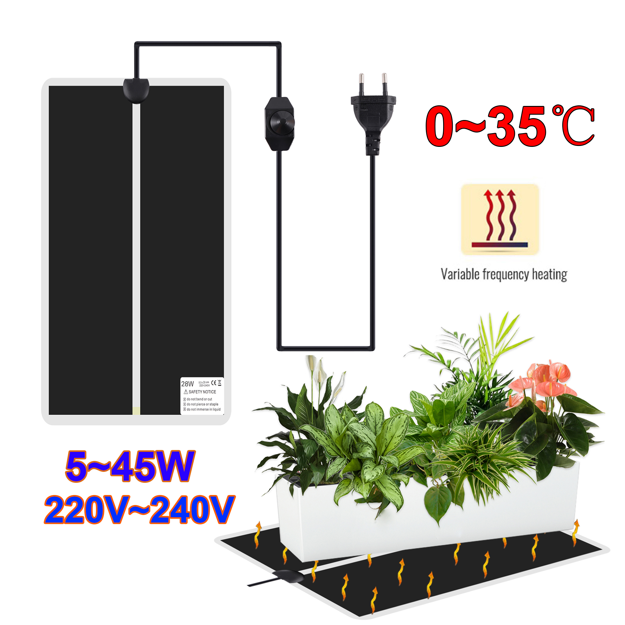5~45W Seedling Heat Mat 220V~2 - Heat Mat Seedling บทวิจารณ์และราคา