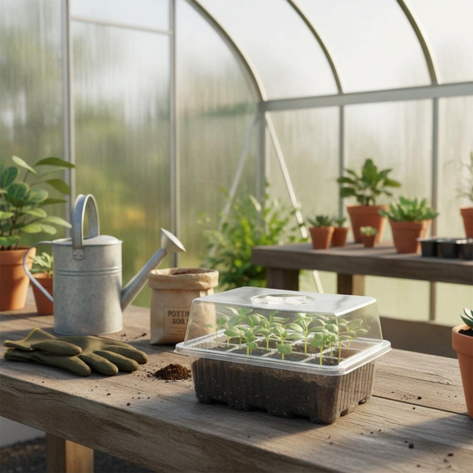 12 Compartment Germination Tra - Humidity Dome Kit บทวิจารณ์และราคา