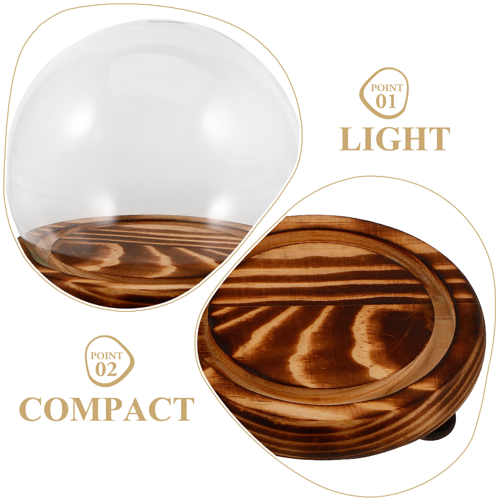 Glass Dome Display Case with W - Plastic Dome Clear บทวิจารณ์และราคา