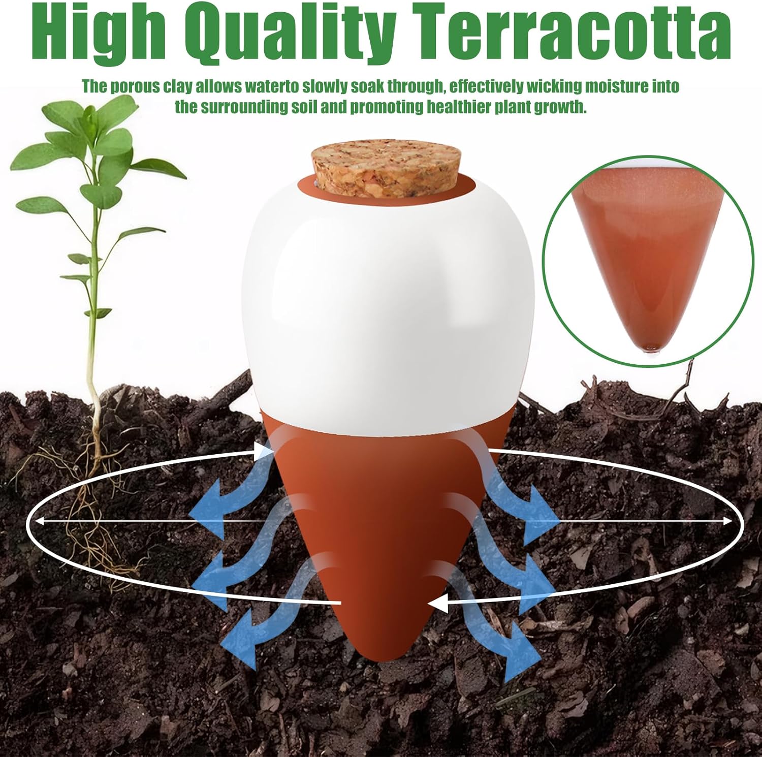 Terracotta Watering Spikes,Sel - Self Watering Insert บทวิจารณ์และราคา