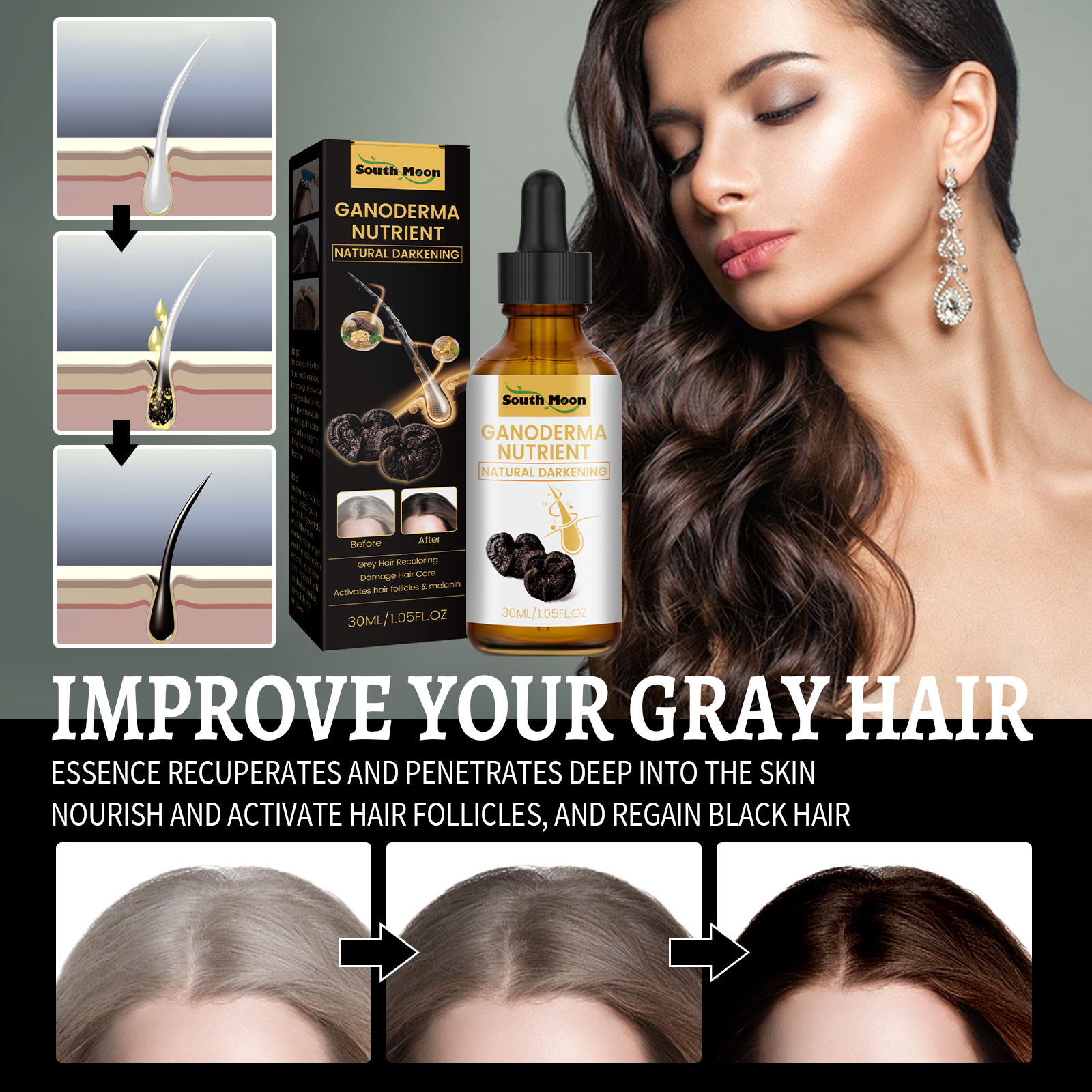 Black Ganoderma Lucidum Hair L - Root Stimulator Liquid บทวิจารณ์และราคา