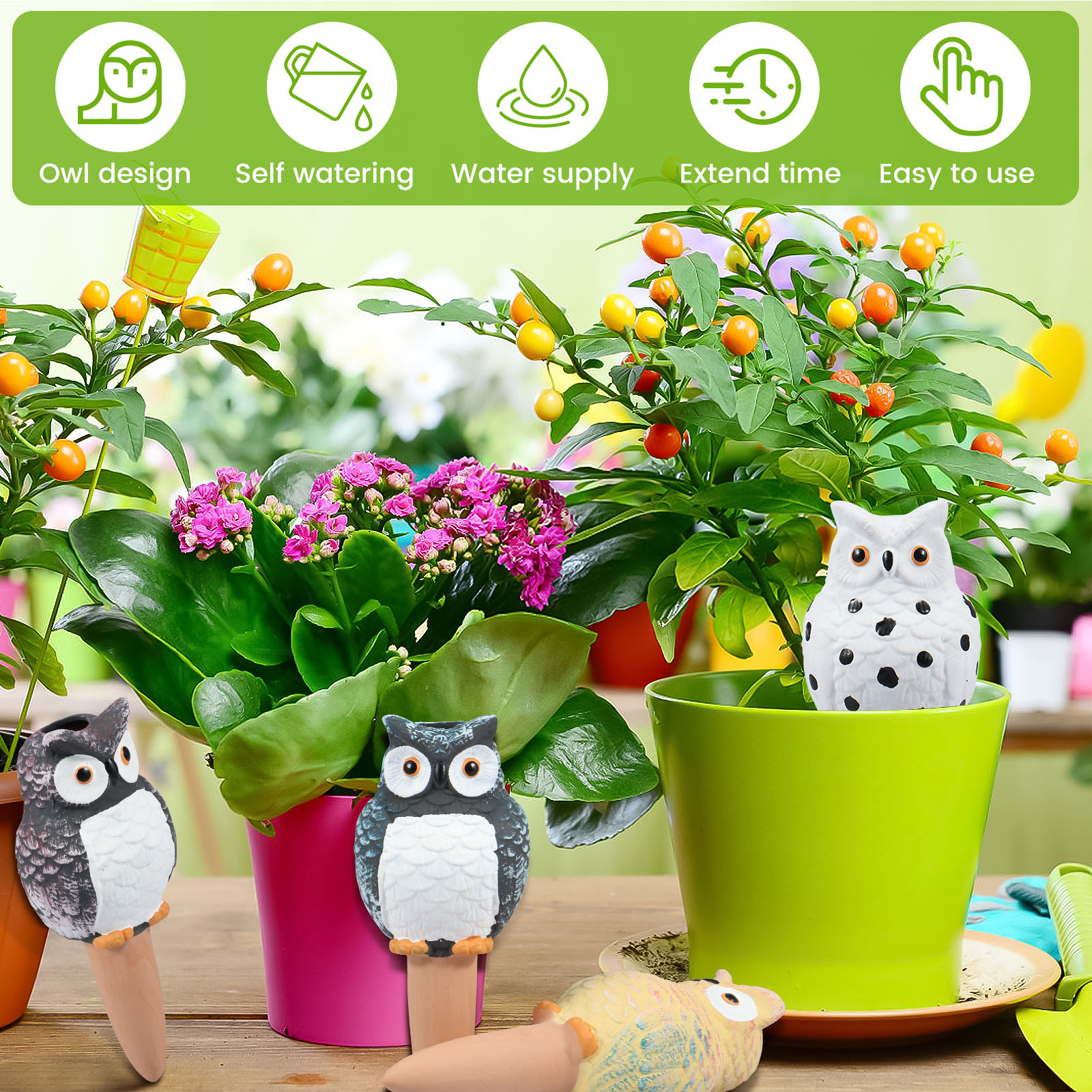 4Pcs Self-Watering Spikes Dive - Self Watering Insert บทวิจารณ์และราคา
