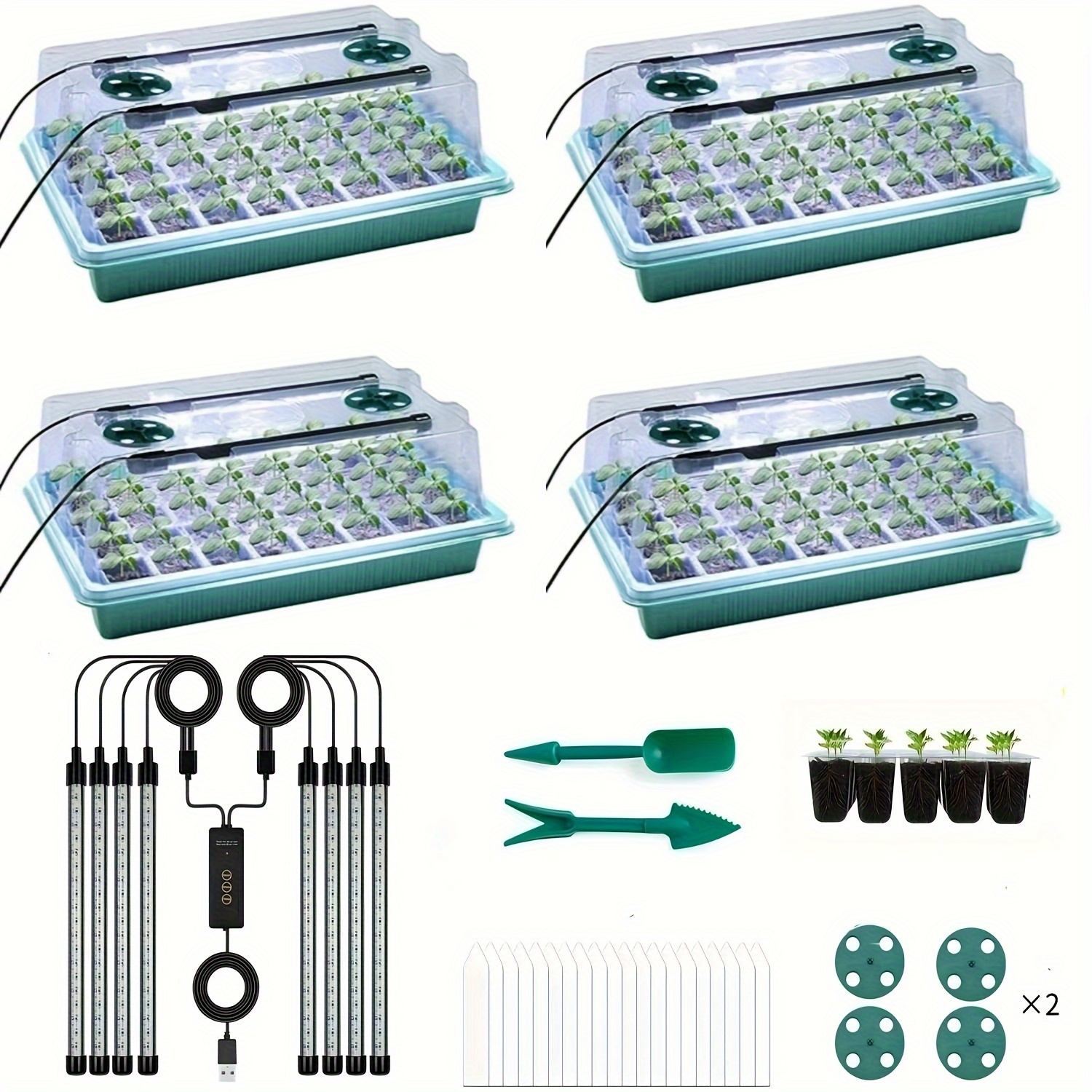 4-Pack Seed Starter Tray Kit 1 - Humidity Dome Kit บทวิจารณ์และราคา