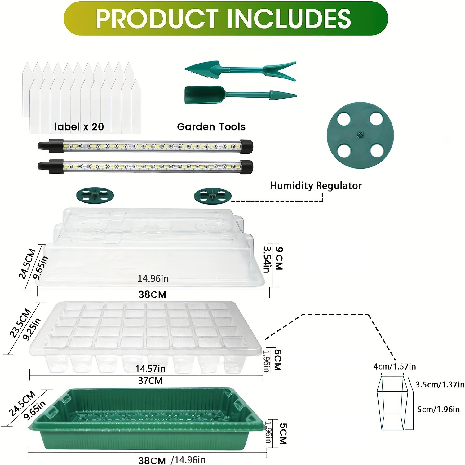 4-Pack Seed Starter Tray Kit 1 - Humidity Dome Kit บทวิจารณ์และราคา