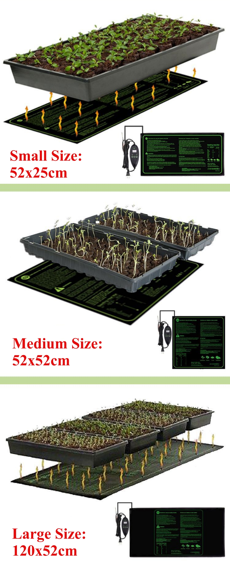 3 Sizes Upgrade Seedling Heat  - Heat Mat Seedling บทวิจารณ์และราคา