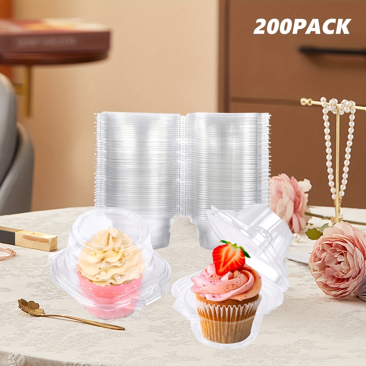 200-Piece Stackable Cupcake Co - Plastic Dome Clear บทวิจารณ์และราคา