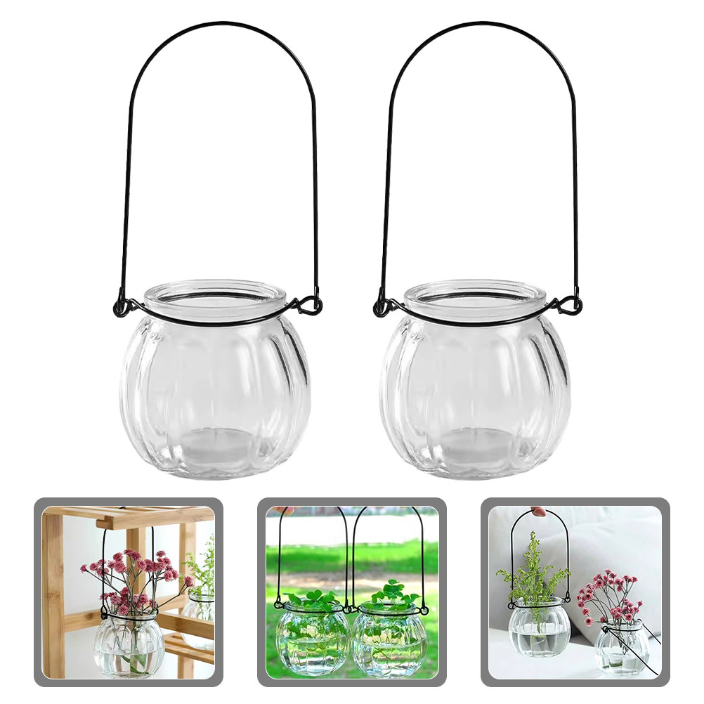 6Pcs Transparent Hanging Glass - Propagation Station Vase บทวิจารณ์และราคา