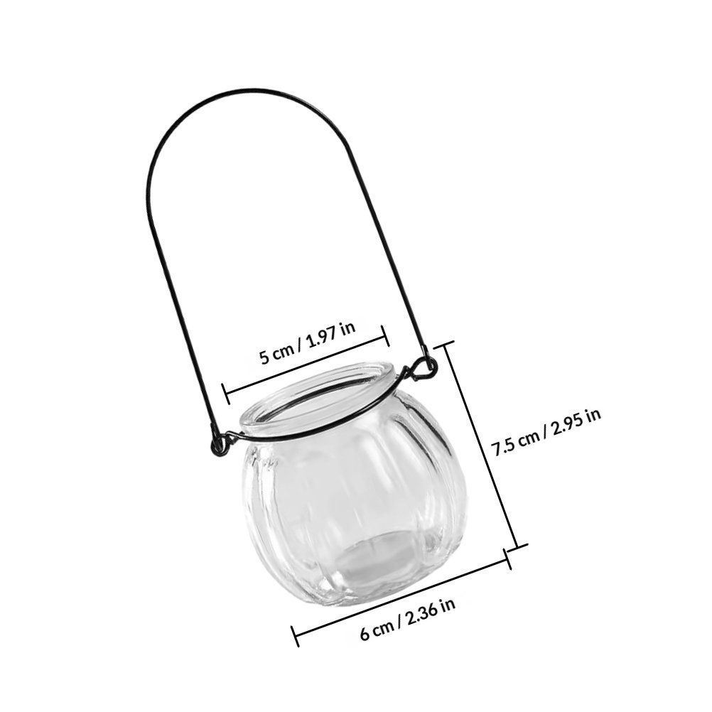 6Pcs Transparent Hanging Glass - Propagation Station Vase บทวิจารณ์และราคา