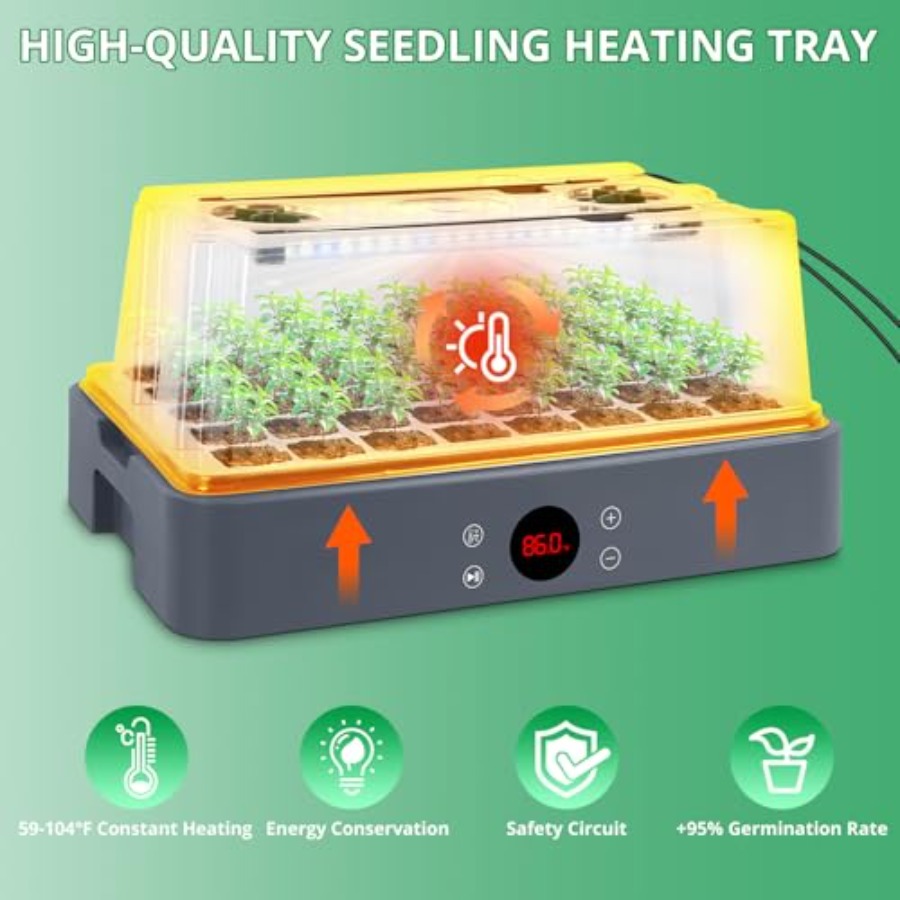 Seed Starter Tray with Grow Li - Humidity Dome Kit บทวิจารณ์และราคา