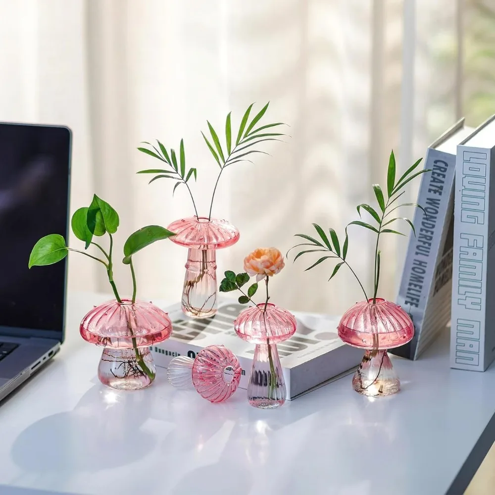 Mushroom‑Design Fluted Glass P - Propagation Station Vase บทวิจารณ์และราคา