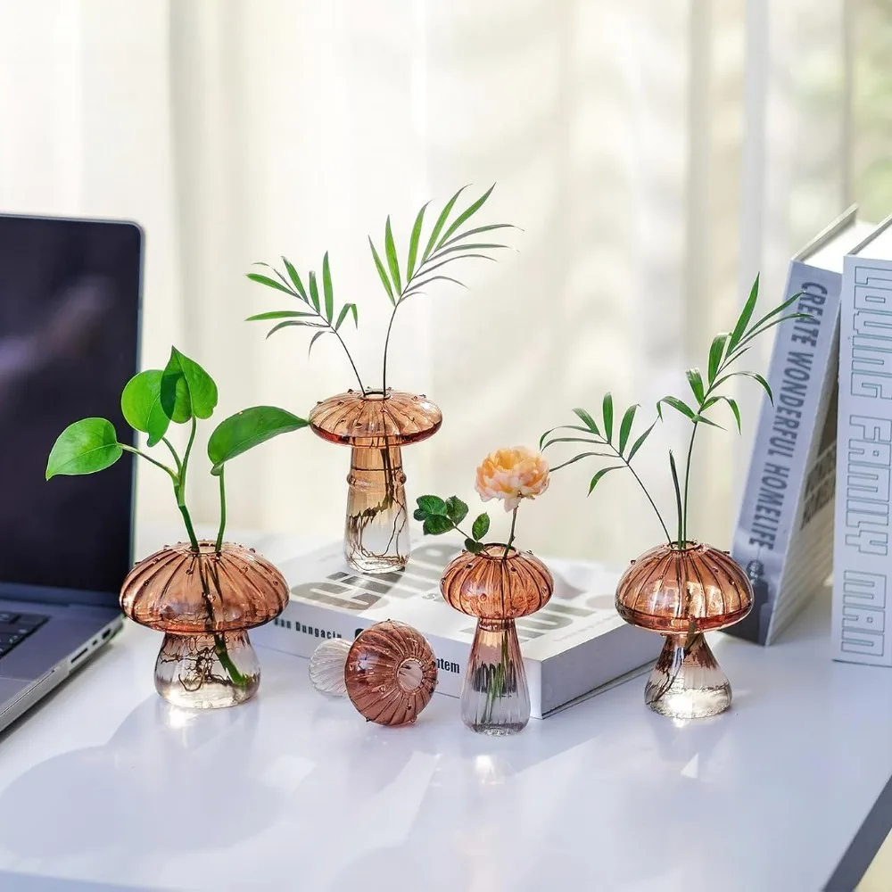 Mushroom‑Design Fluted Glass P - Propagation Station Vase บทวิจารณ์และราคา