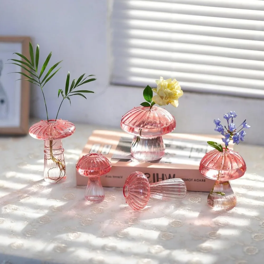 Mushroom‑Design Fluted Glass P - Propagation Station Vase บทวิจารณ์และราคา