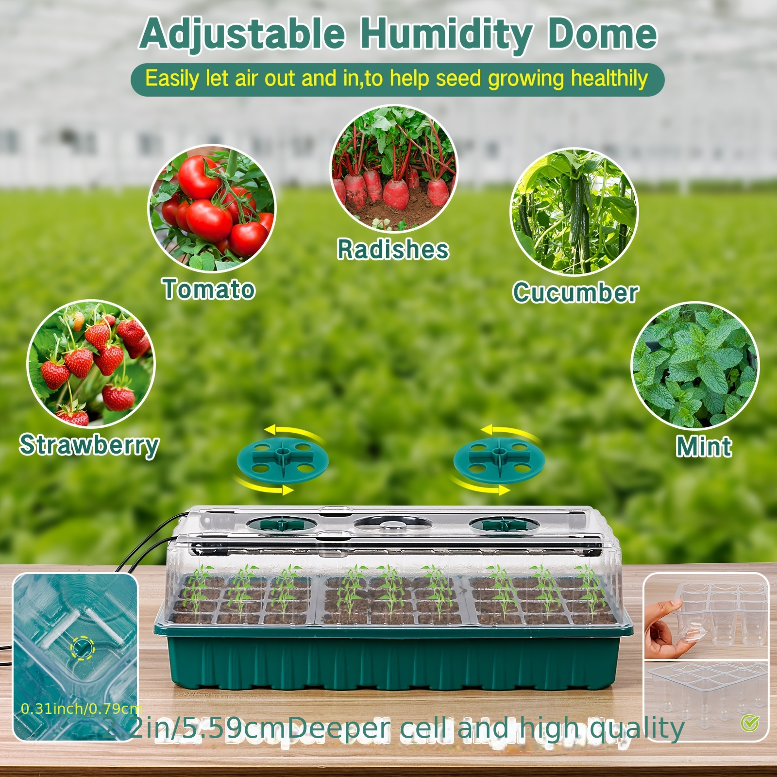 2PCS 72-Cell Seed Growing Kit  - Humidity Dome Kit บทวิจารณ์และราคา