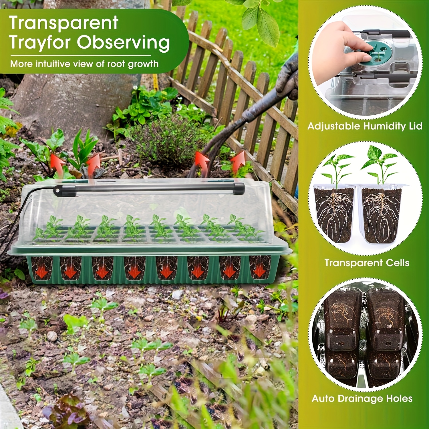 2PCS 72-Cell Seed Growing Kit  - Humidity Dome Kit บทวิจารณ์และราคา