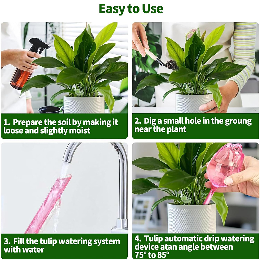 2/4pcs Tulip-Shaped Self-Water - Self Watering Insert บทวิจารณ์และราคา