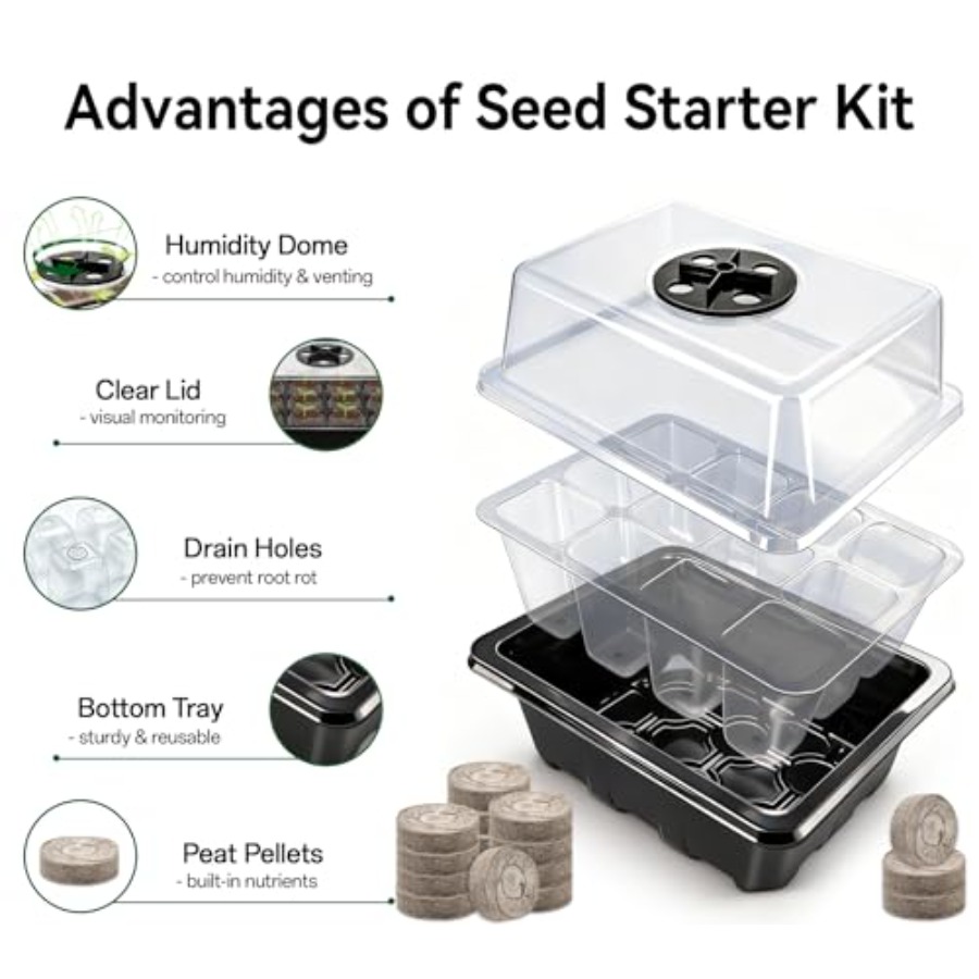 8 Pack Seed Starter Tray with  - Peat Pellet Tray บทวิจารณ์และราคา