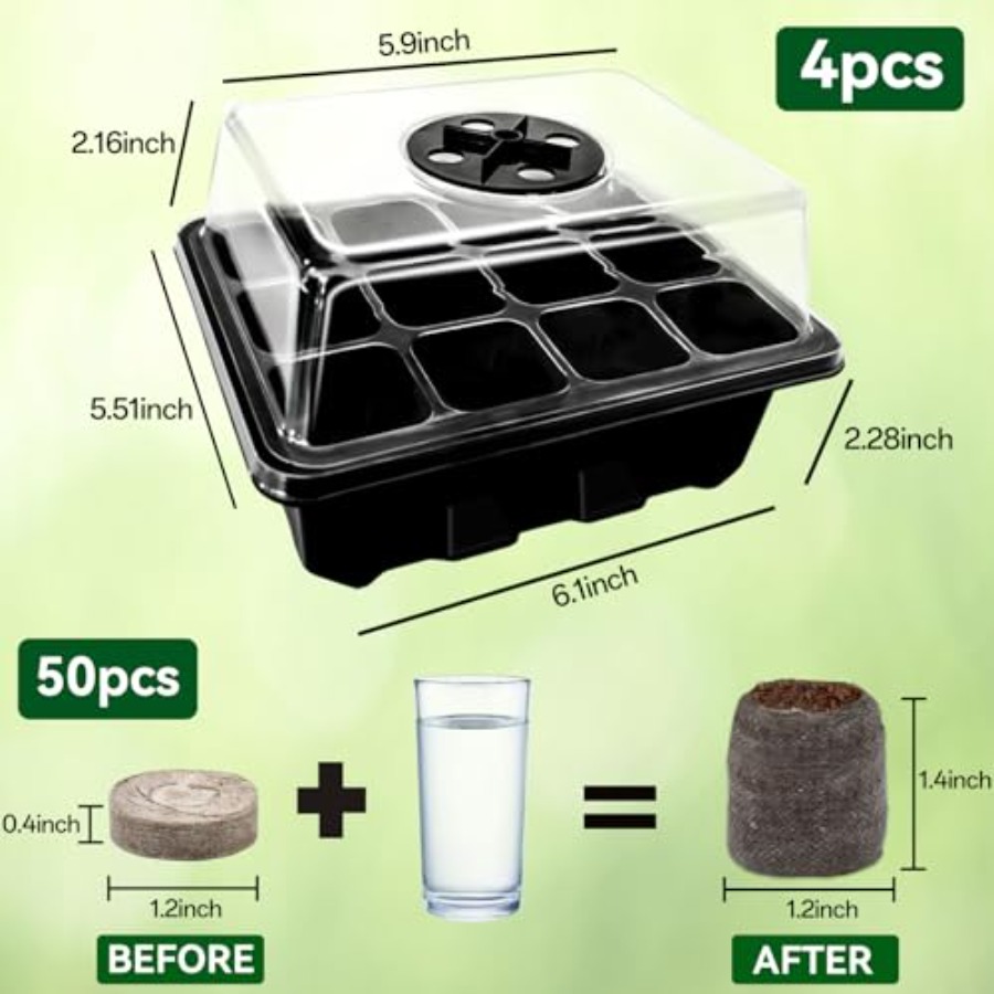 8 Pack Seed Starter Tray with  - Peat Pellet Tray บทวิจารณ์และราคา