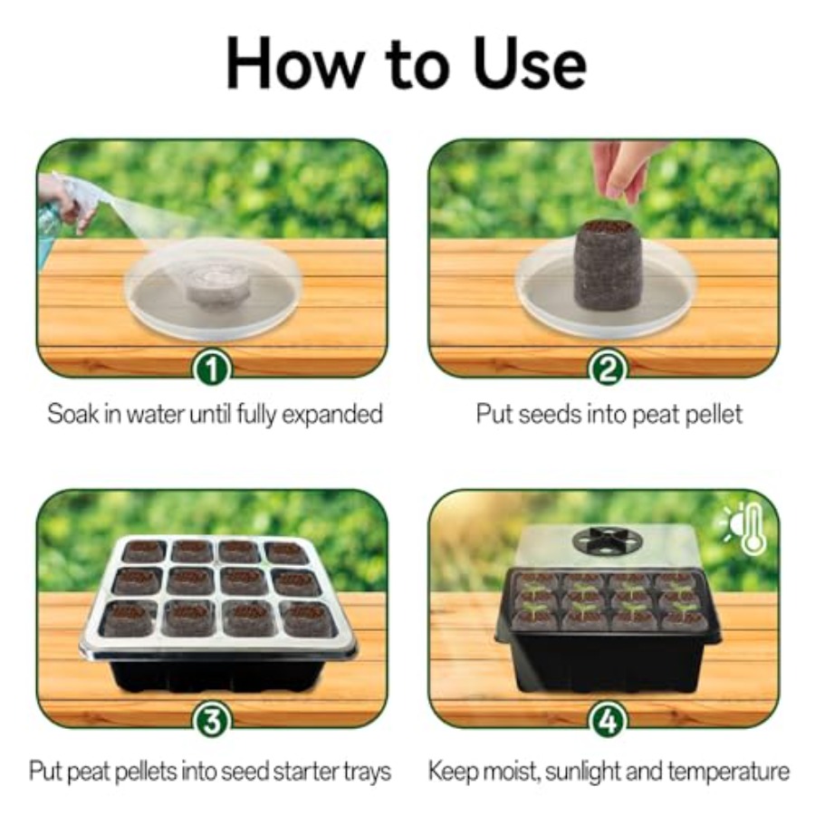 8 Pack Seed Starter Tray with  - Peat Pellet Tray บทวิจารณ์และราคา