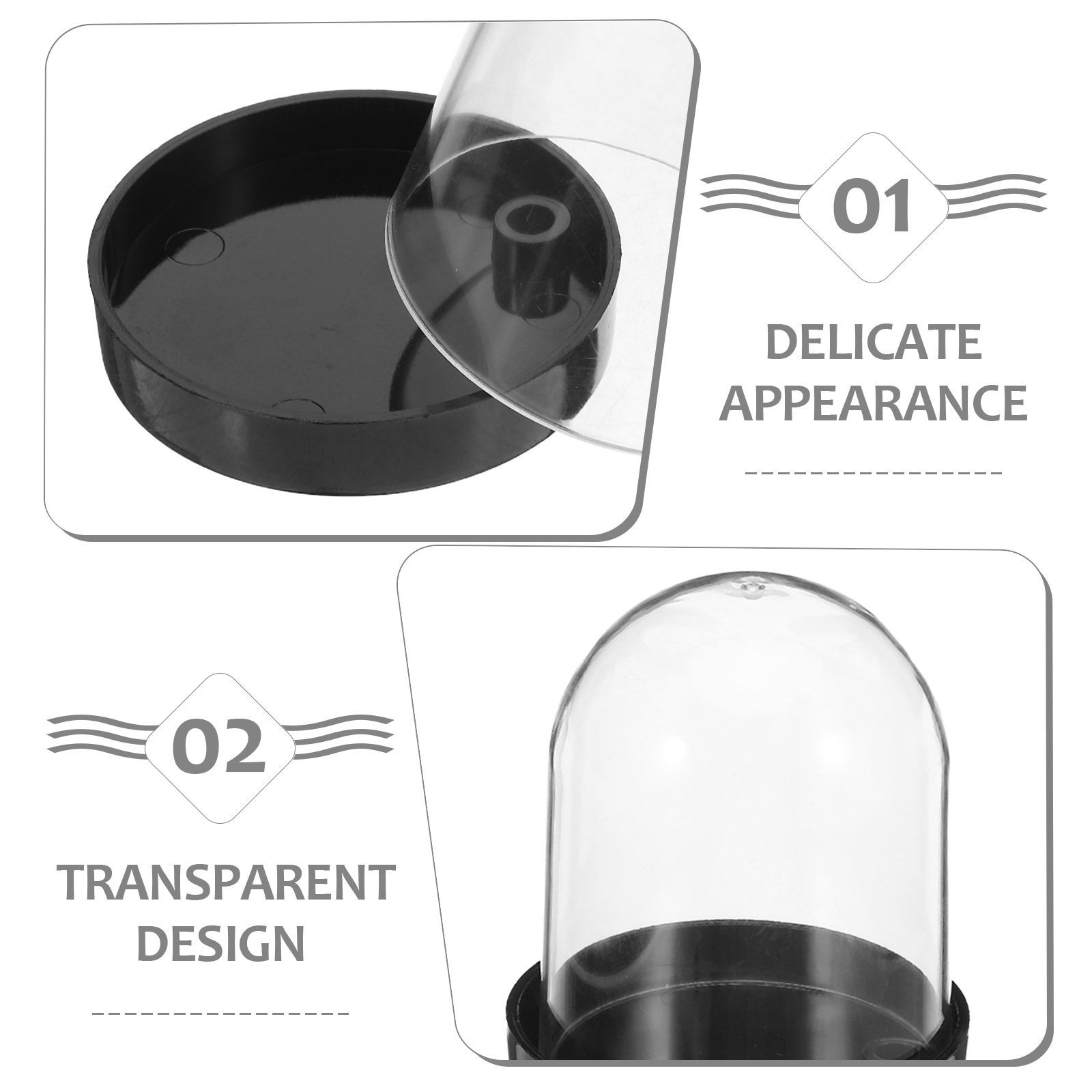 4Pcs Clear Micro Landscape Dom - Plastic Dome Clear บทวิจารณ์และราคา